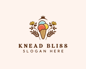 Flower Ice Cream  logo design