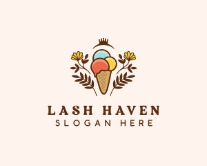 Flower Ice Cream  logo design