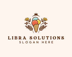 Flower Ice Cream  logo design