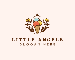 Flower Ice Cream  logo design