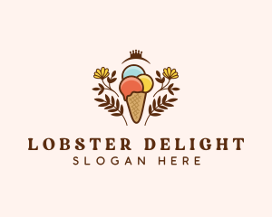 Flower Ice Cream  logo design