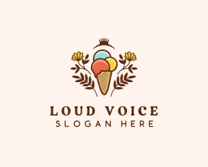 Flower Ice Cream  logo design