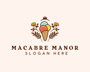 Flower Ice Cream  logo design