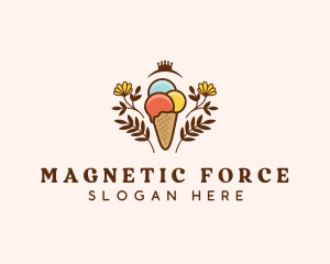 Flower Ice Cream  logo design