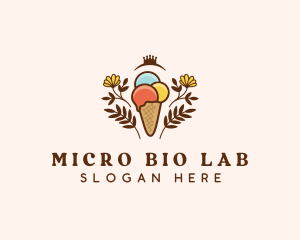 Flower Ice Cream  logo design