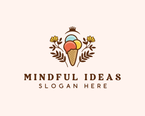 Flower Ice Cream  logo design