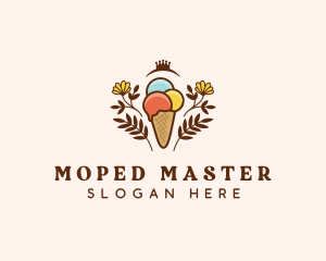 Flower Ice Cream  logo design