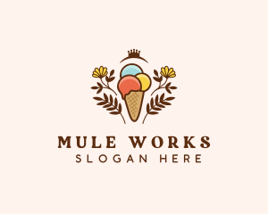 Flower Ice Cream  logo design