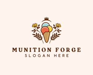 Flower Ice Cream  logo design