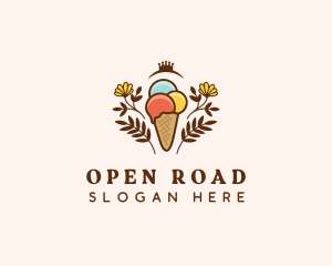 Flower Ice Cream  logo design