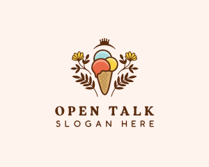 Flower Ice Cream  logo design