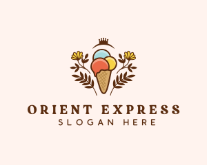 Flower Ice Cream  logo design