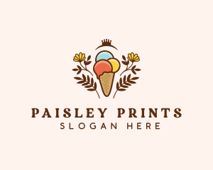 Flower Ice Cream  logo design