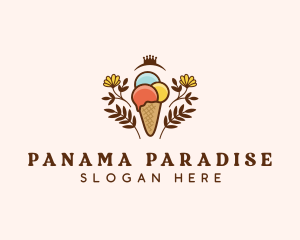 Flower Ice Cream  logo design