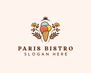 Flower Ice Cream  logo design