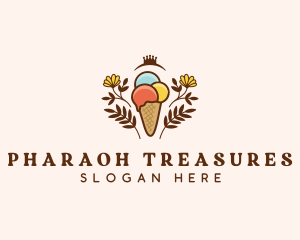 Flower Ice Cream  logo design