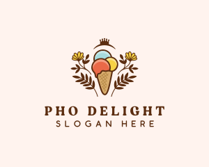 Flower Ice Cream  logo design