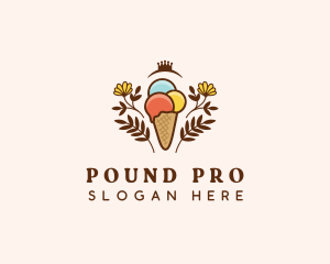 Flower Ice Cream  logo design