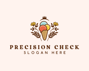 Flower Ice Cream  logo design