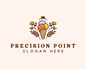 Flower Ice Cream  logo design