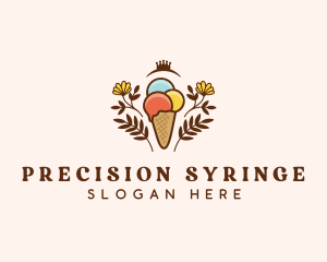 Flower Ice Cream  logo design