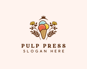 Flower Ice Cream  logo design