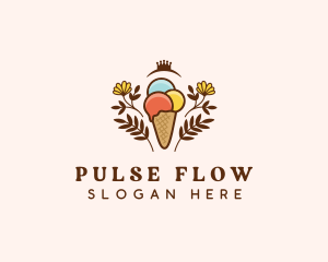 Flower Ice Cream  logo design