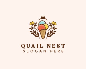 Flower Ice Cream  logo design