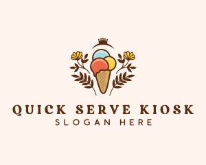 Flower Ice Cream  logo design