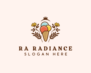 Flower Ice Cream  logo design