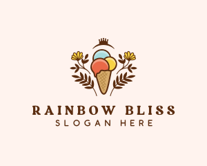 Flower Ice Cream  logo design