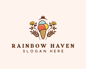 Flower Ice Cream  logo design