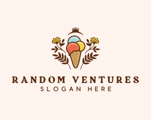 Flower Ice Cream  logo design