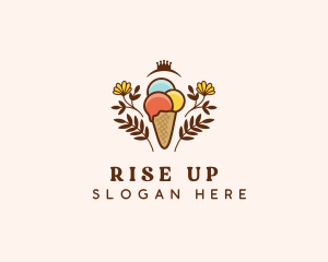 Flower Ice Cream  logo design