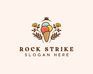 Flower Ice Cream  logo design