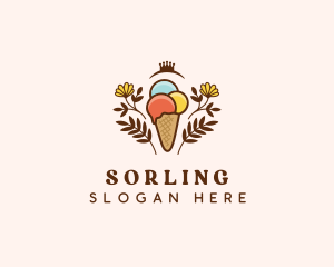 Flower Ice Cream  logo design