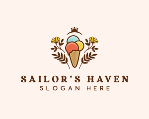 Flower Ice Cream  logo design