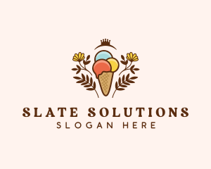 Flower Ice Cream  logo design