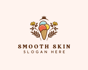 Flower Ice Cream  logo design