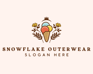 Flower Ice Cream  logo design