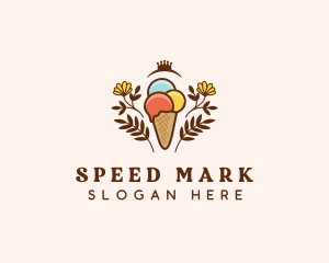 Flower Ice Cream  logo design