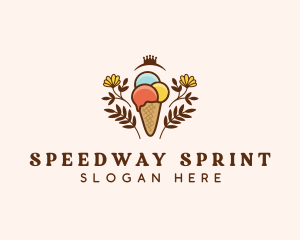 Flower Ice Cream  logo design