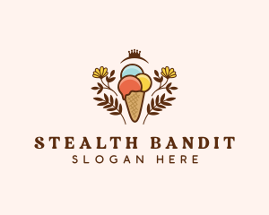 Flower Ice Cream  logo design