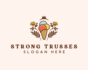 Flower Ice Cream  logo design