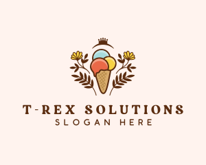 Flower Ice Cream  logo design