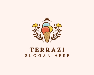 Flower Ice Cream  logo design