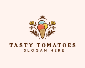 Flower Ice Cream  logo design