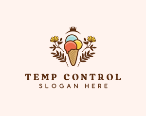 Flower Ice Cream  logo design