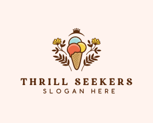 Flower Ice Cream  logo design