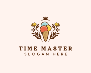 Flower Ice Cream  logo design